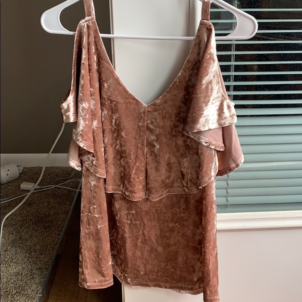 Velvet off the shoulder shirt